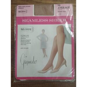 Vintage Gaymode Stockings Seamless Sheer 100% Nylon Size 10 Average Beige Glo
